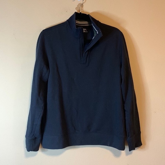 Untuckit Mens Navy Pullover Quarter Zip Cotton Long Sleeve Active Sweatshirt Med - Picture 3 of 12